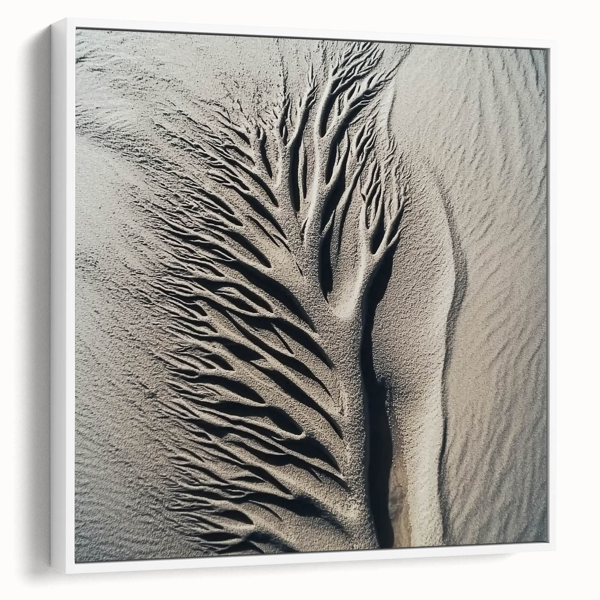 Vintage poster art featuring a close-up of nature elements in vibrant colors on a framed canvas, ideal for living room decor.