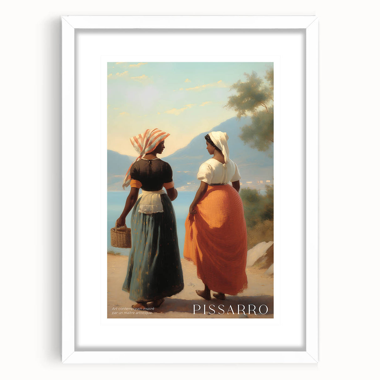 Abstract art print in soft pastel shades on a white framed canvas, suitable for bedroom or dining room decor.