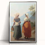 Mid-century modernist art of a cityscape in muted gray and blue tones on a framed acrylic, ideal for modern art wall decor.