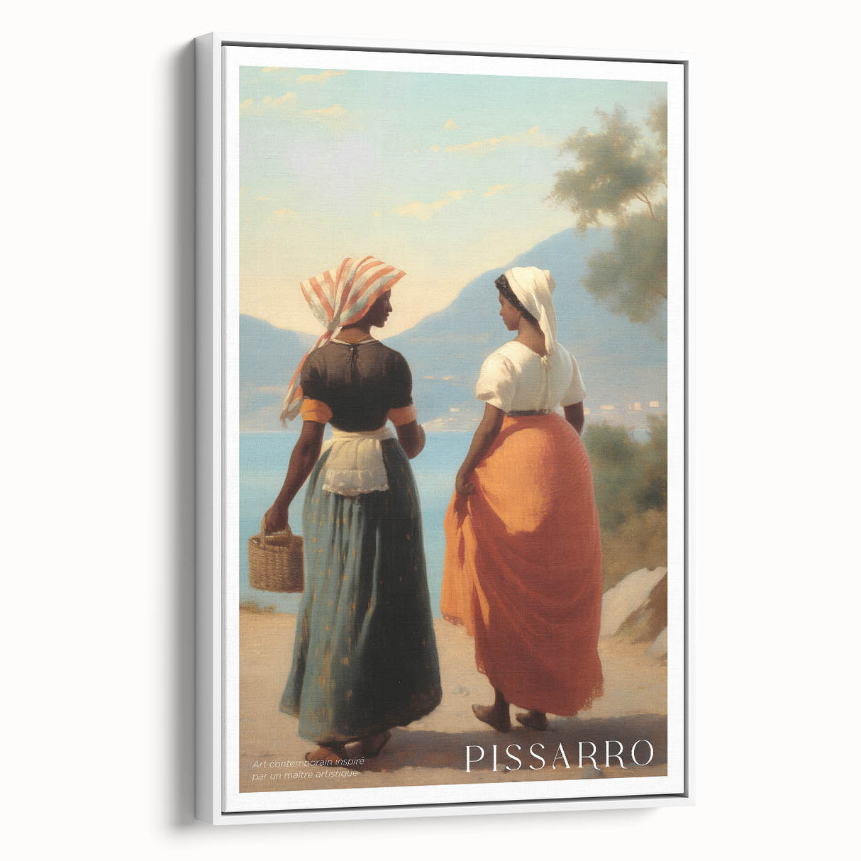 Extra large framed canvas of a vintage poster featuring colorful abstract art on a black background.