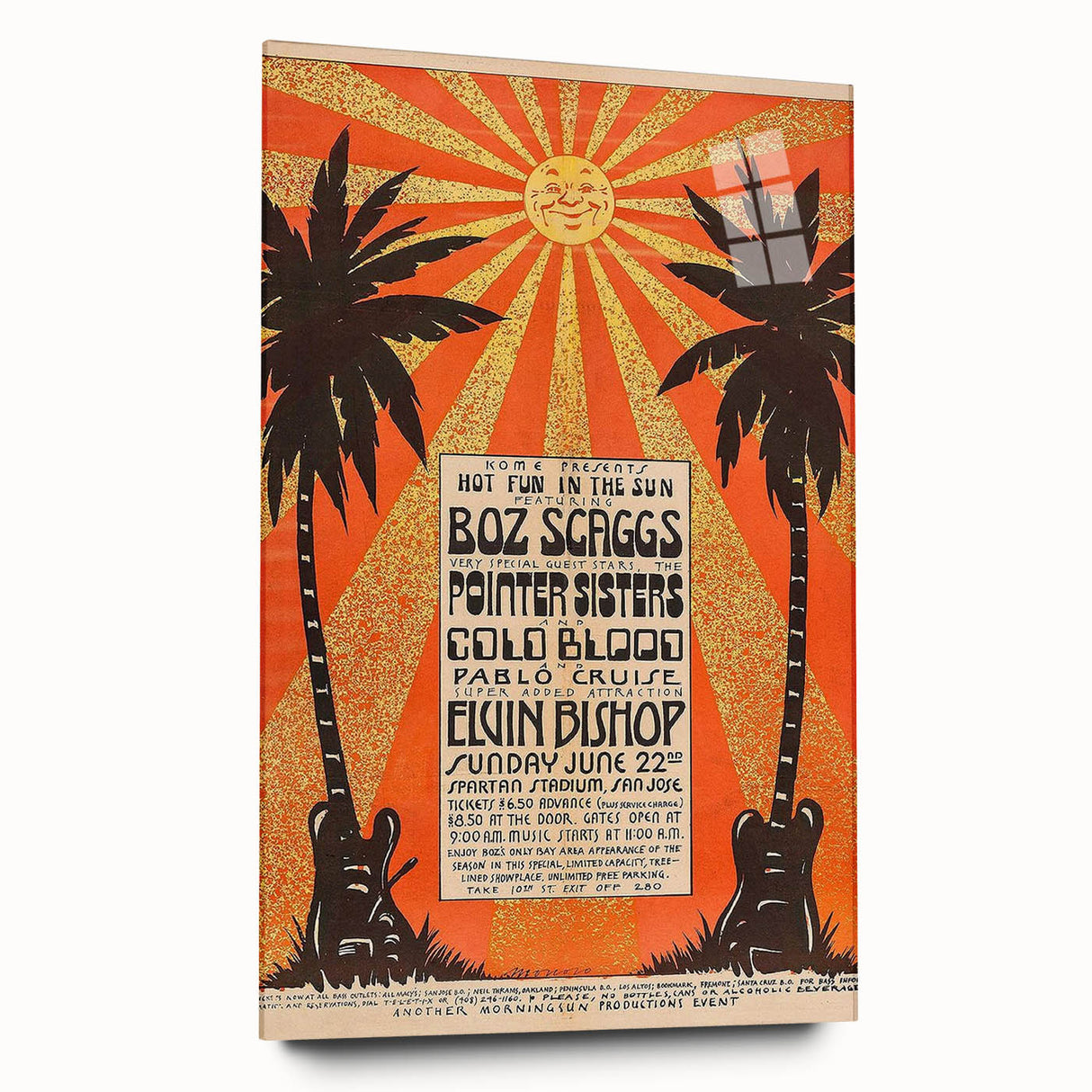 Boz Scaggs Hot Fun in the Sun Poster - Retro Music Wall Art