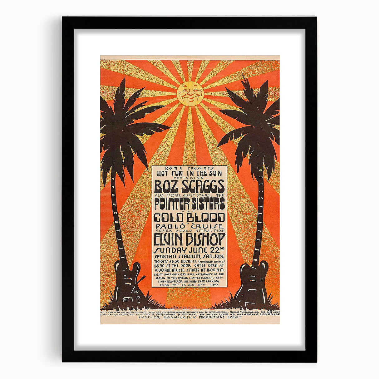 Boz Scaggs Hot Fun in the Sun Poster - Retro Music Wall Art