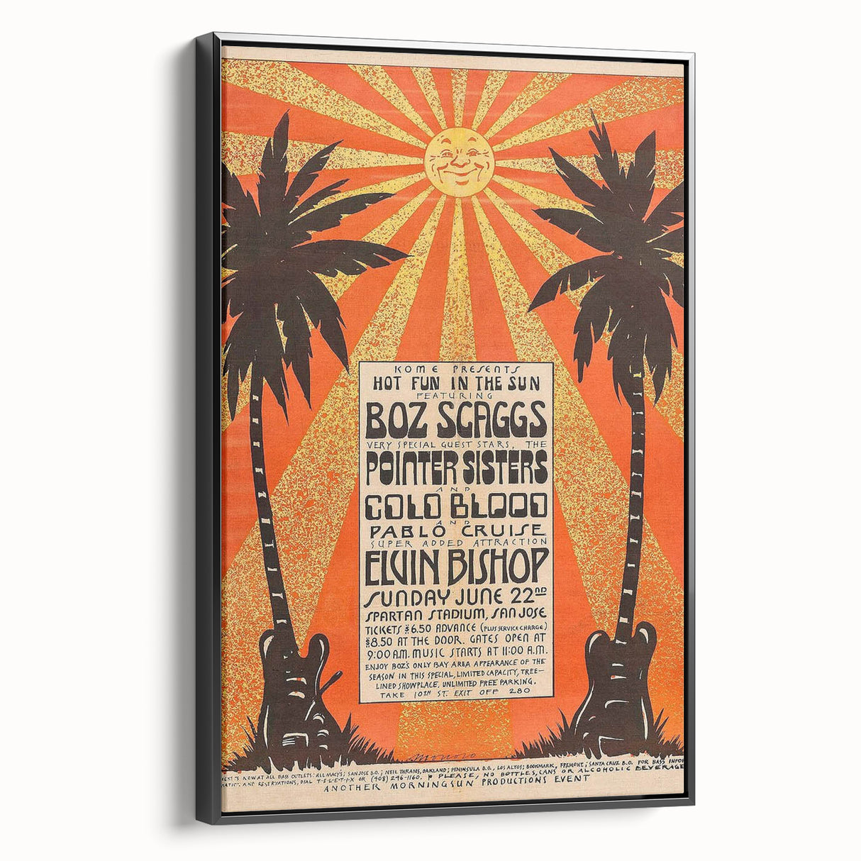 Boz Scaggs Hot Fun in the Sun Poster - Retro Music Wall Art