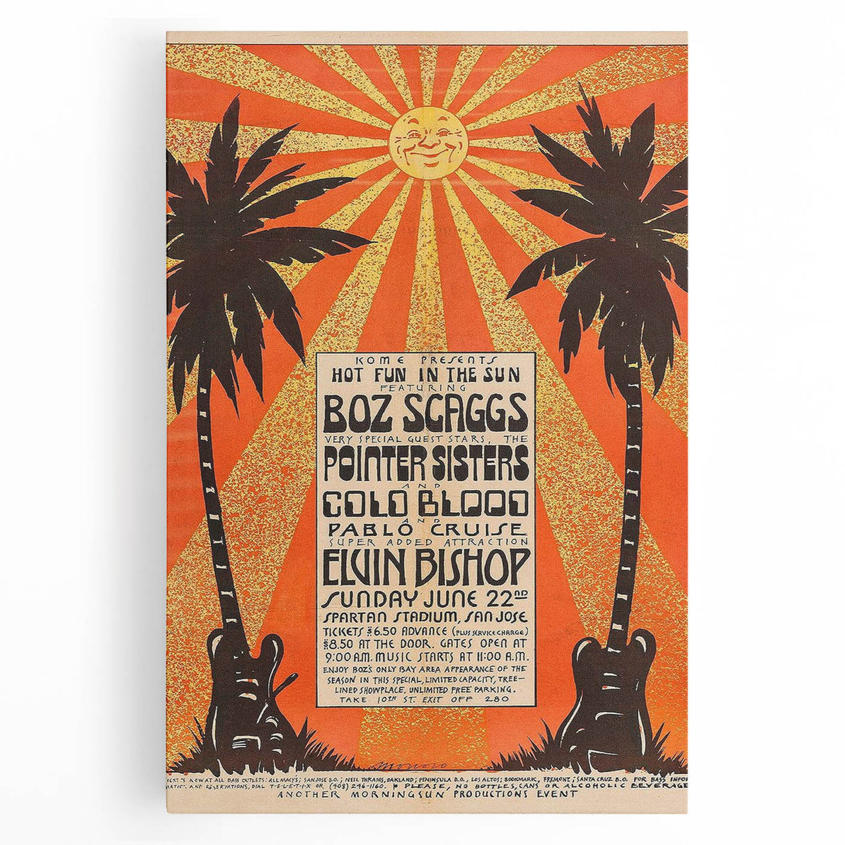Boz Scaggs Hot Fun in the Sun Poster - Retro Music Wall Art