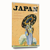 Vintage Japan Travel Poster | Warm Welcome Art Print of Geisha