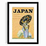 Vintage Japan Travel Poster | Warm Welcome Art Print of Geisha