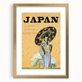 Vintage Japan Travel Poster | Warm Welcome Art Print of Geisha