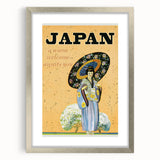 Vintage Japan Travel Poster | Warm Welcome Art Print of Geisha