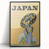 Vintage Japan Travel Poster | Warm Welcome Art Print of Geisha