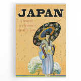 Vintage Japan Travel Poster | Warm Welcome Art Print of Geisha