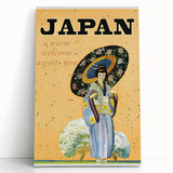 Vintage Japan Travel Poster | Warm Welcome Art Print of Geisha