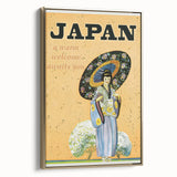 Vintage Japan Travel Poster | Warm Welcome Art Print of Geisha