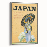 Vintage Japan Travel Poster | Warm Welcome Art Print of Geisha