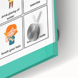 Kids Educational Wall Art - Healthy Habits Learning Chart