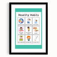 Kids Educational Wall Art - Healthy Habits Learning Chart