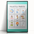 Kids Educational Wall Art - Healthy Habits Learning Chart
