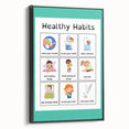 Kids Educational Wall Art - Healthy Habits Learning Chart