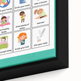 Kids Educational Wall Art - Healthy Habits Learning Chart