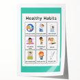 Kids Educational Wall Art - Healthy Habits Learning Chart
