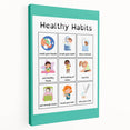 Kids Educational Wall Art - Healthy Habits Learning Chart