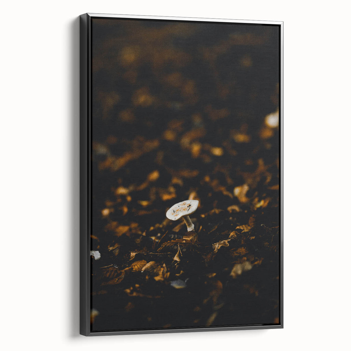 Black and white vintage poster art of a fall landscape on framed canvas, ideal for bedroom wall decor.