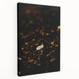 Autumn-themed abstract art on large stretched canvas with warm orange and brown tones, ideal for kitchen wall decor.