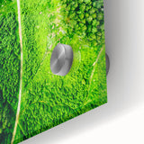 Large abstract wall art on acrylic glass featuring soft pastel shades and mid-century modernist style.