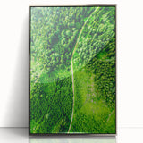 Mid-century modernist art featuring a spring theme in pastel shades on a framed acrylic silver panel.