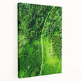 Spring-themed abstract canvas art in pastel green and pink, ideal for kitchen wall decor.