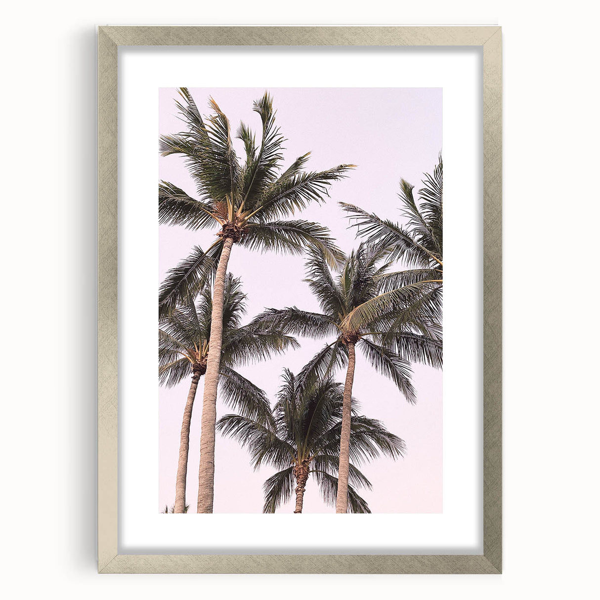 Textured art depicting abstract summer themes in vibrant orange and yellow on a silver-framed canvas.