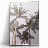 Mid-century modernist art of a summer scene in pastel shades, framed in silver acrylic, suitable for nursery wall art.