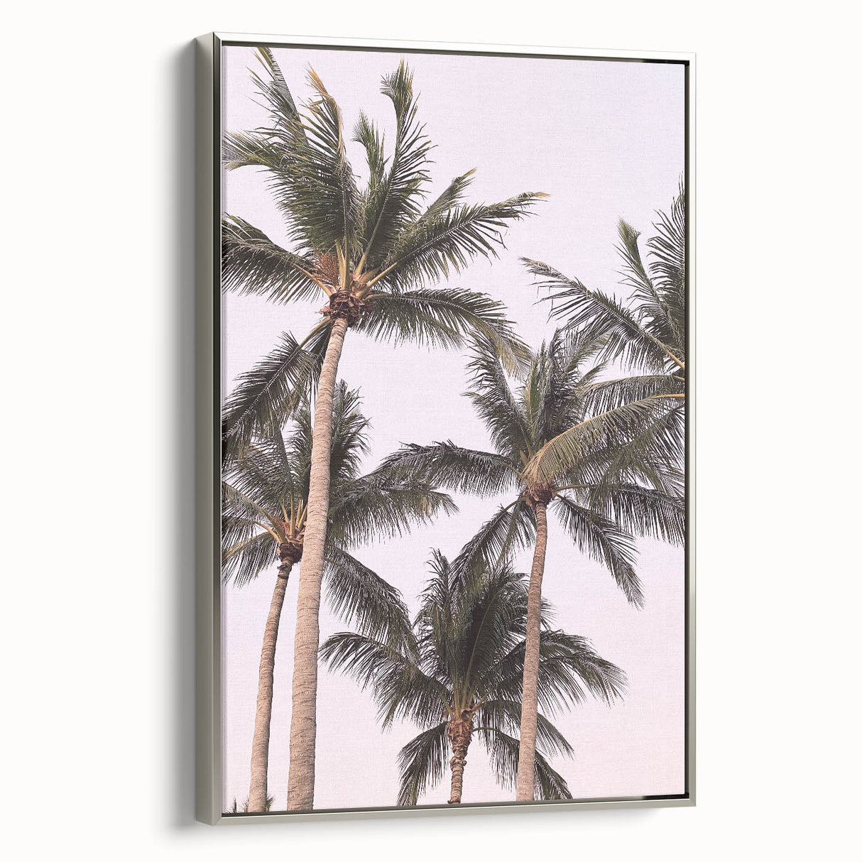 Landscape art painting depicting a summer scene on framed canvas, with vibrant colors and vintage poster design.