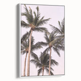 Extra large framed canvas featuring vintage poster art of a colorful summer scene, ideal for living room decor.