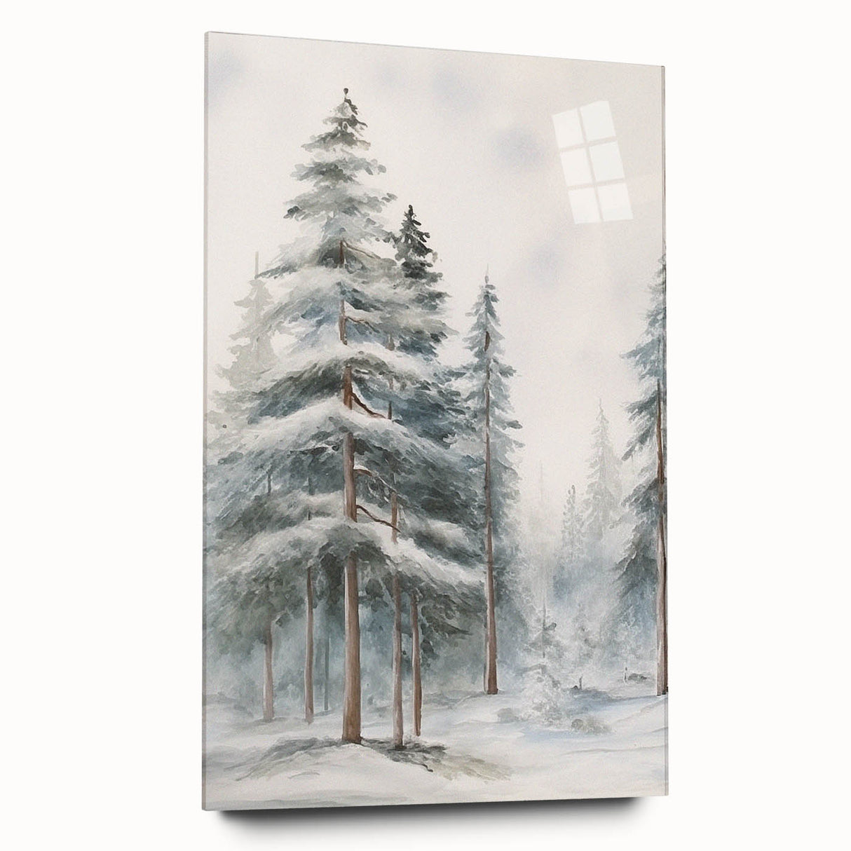Large abstract wall art in cool blue and gray tones on acrylic glass, ideal for bedroom or dining room decor.