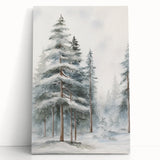 Monochrome winter tree landscape on large stretched canvas, suitable as kitchen wall art or bedroom decor.