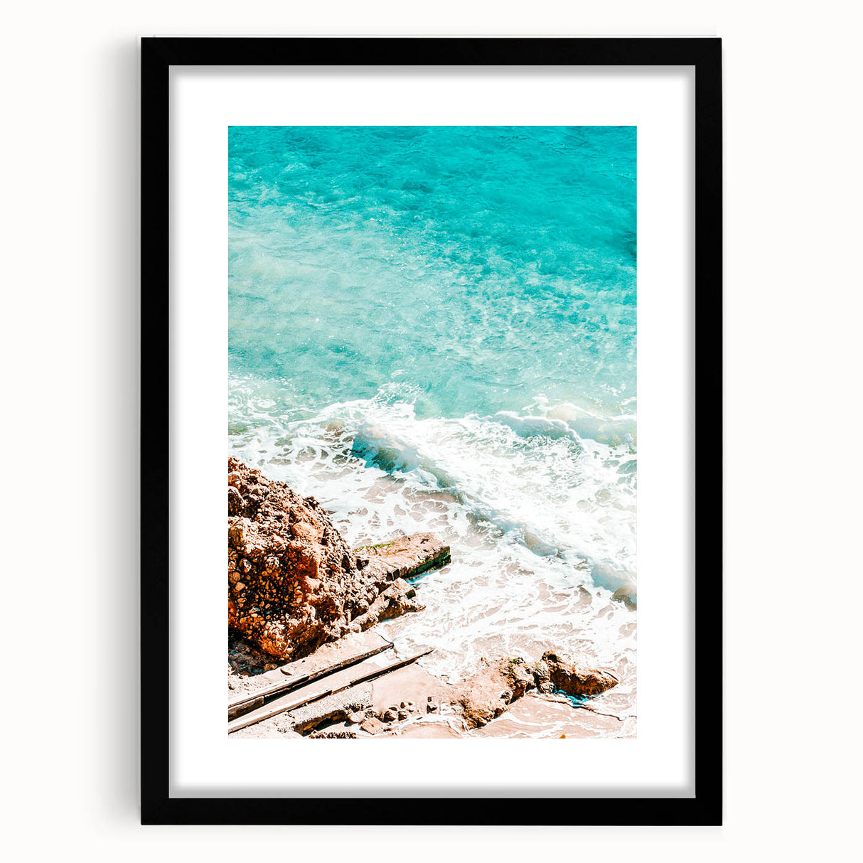 Extra large, textured abstract art print featuring vibrant, colorful swirls on a black framed canvas.