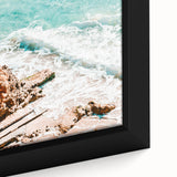 Extra large black wall art on canvas featuring colorful, textured abstract design, ideal for living room decor.