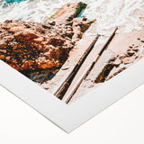 Art deco poster featuring geometric patterns in gold and black on a rolled canvas, suitable for dining room walls.