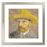 Extra large abstract art print with textured brush strokes in vibrant blues and yellows on a framed canvas.