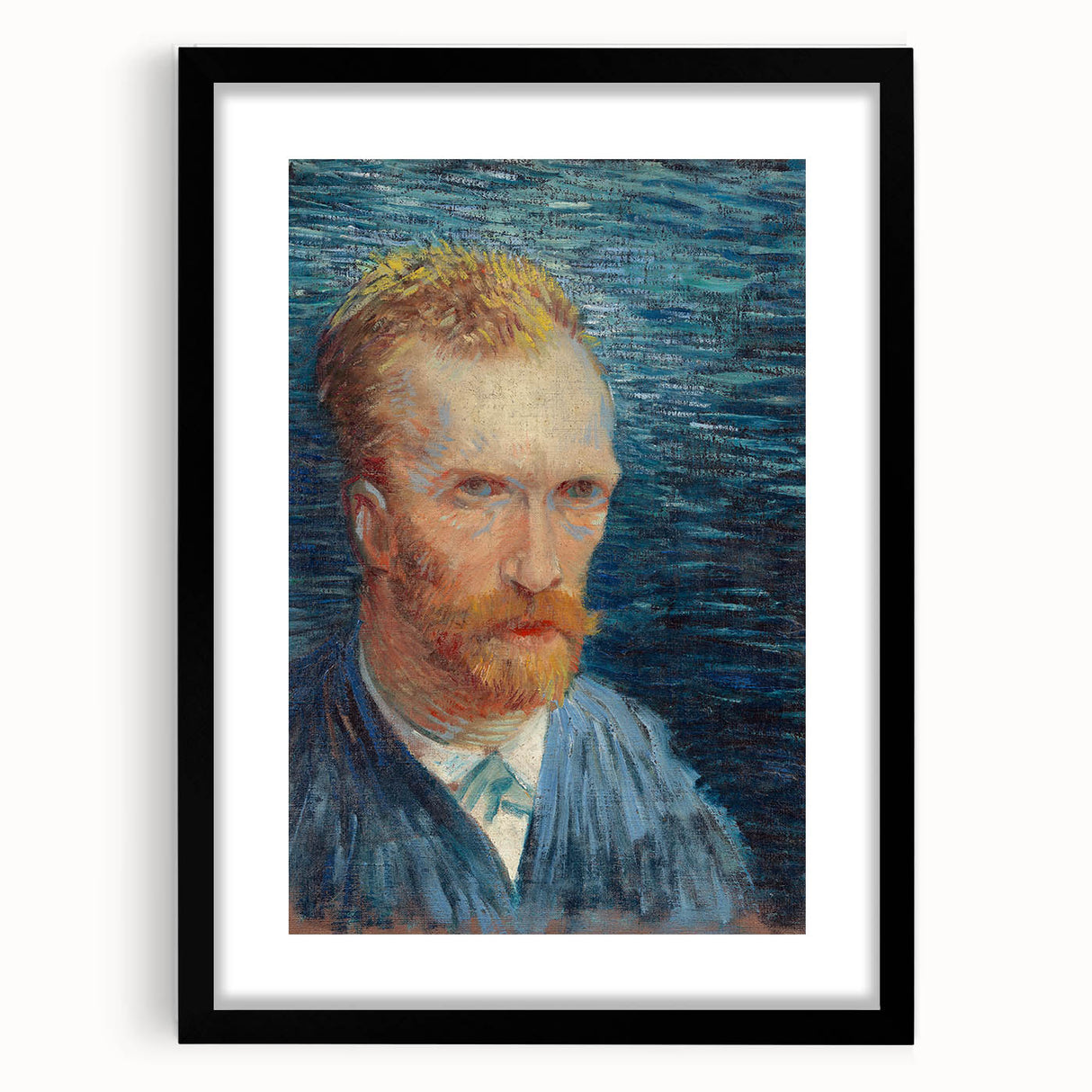 Impressionism Wall Art - Self-Portrait with Intense Blues (1887) by van Gogh