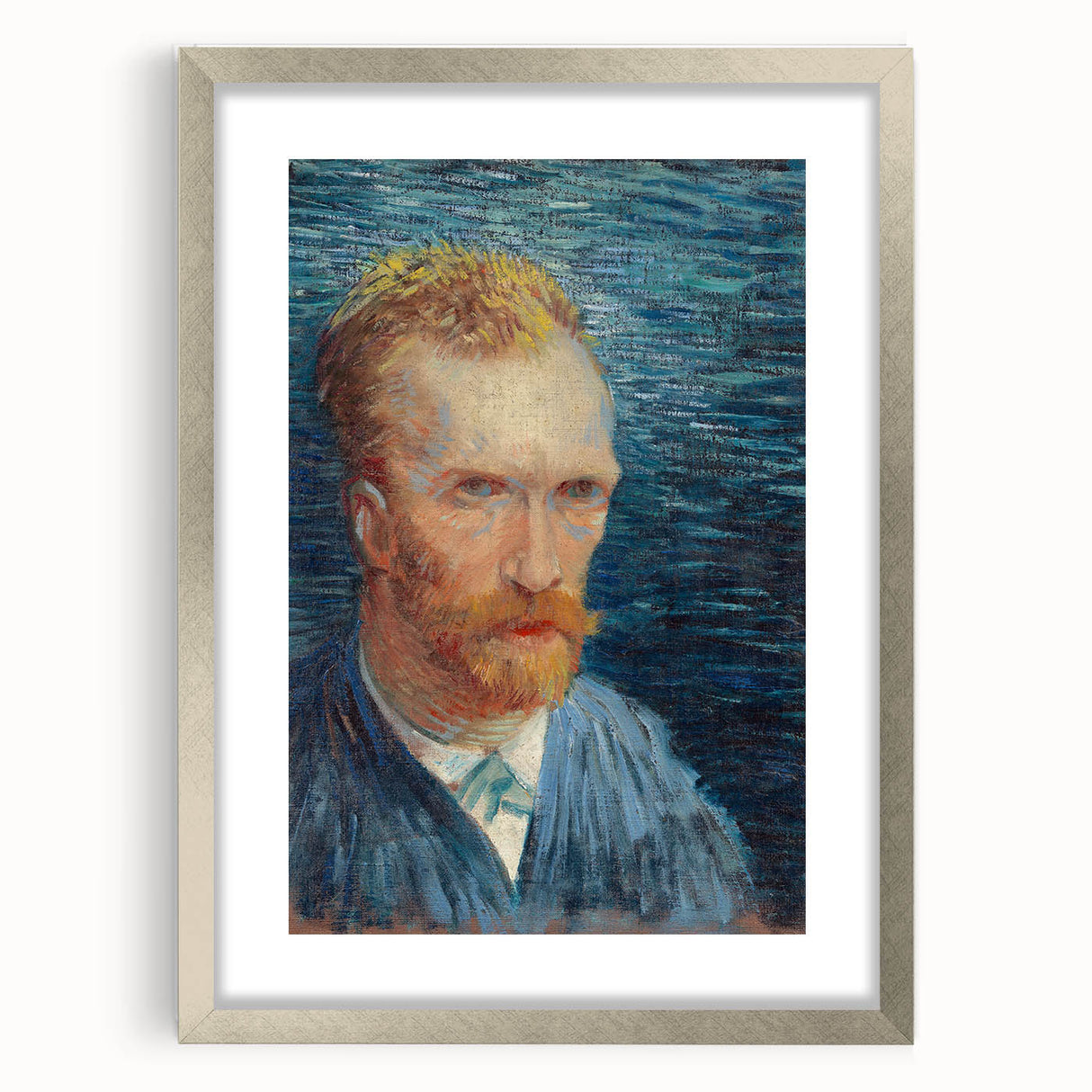 Impressionism Wall Art - Self-Portrait with Intense Blues (1887) by van Gogh