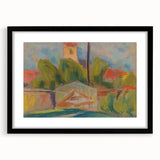 Modern Wall Art – Vibrant Village Landscape with Church