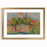 Modern Wall Art – Vibrant Village Landscape with Church