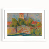 Modern Wall Art – Vibrant Village Landscape with Church