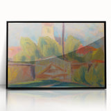 Modern Wall Art – Vibrant Village Landscape with Church