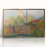 Modern Wall Art – Vibrant Village Landscape with Church