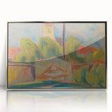 Modern Wall Art – Vibrant Village Landscape with Church
