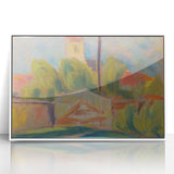Modern Wall Art – Vibrant Village Landscape with Church
