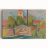 Modern Wall Art – Vibrant Village Landscape with Church