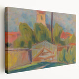 Modern Wall Art – Vibrant Village Landscape with Church